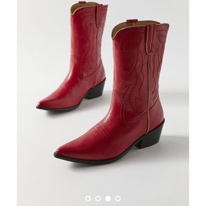 UO Leena Faux Leather Cowboy Boot